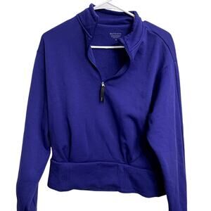 Athleta Altitude Polartec Half Zip Cropped Purple Sweatshirt Size M Cozycore